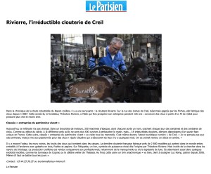 Le parisien - août 2014 - L'irréductible clouterie de Creil